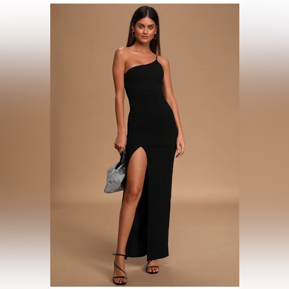 Lulu's Chic Black One-Shoulder Dress